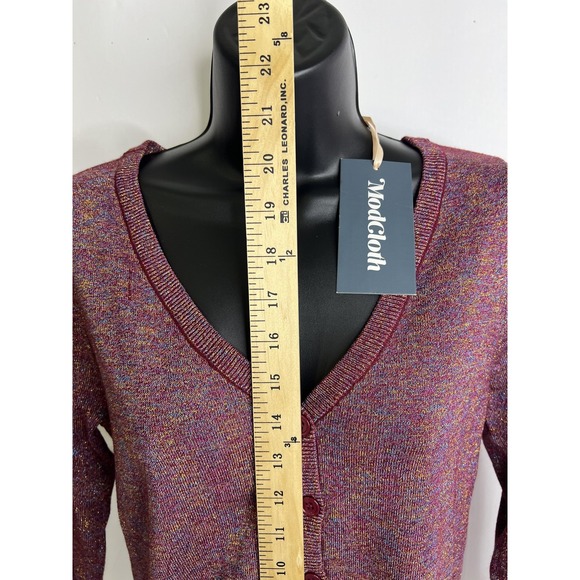 ModCloth Sweater Womens Small Button Front Lightweight Cardigan Knit Pullover Ca - Picture 3 of 8